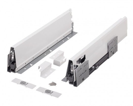 K-StrongBox zásuvka H204/300mm, reling hranatý horní, bílá