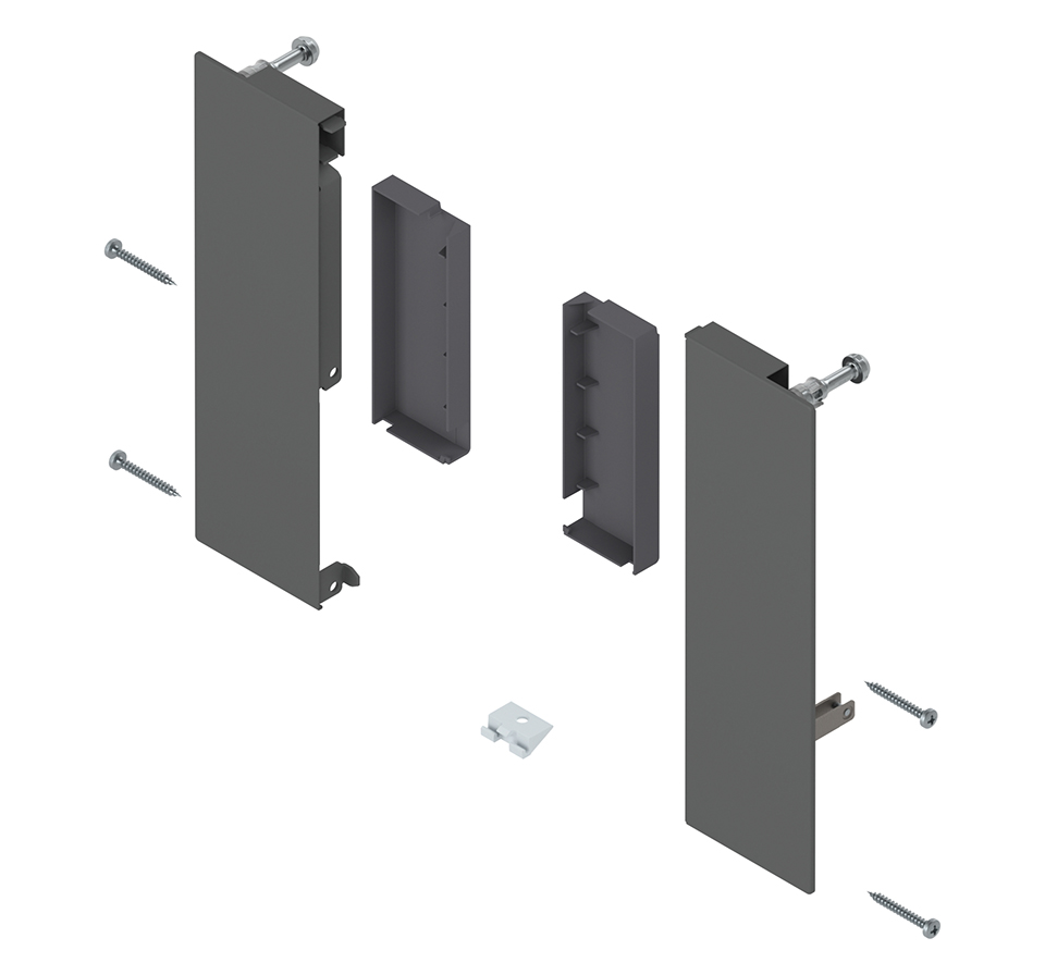 K-BLUM Merivobox, zásuvka E boxcap 500mm/70kg, tmavě šedá OG, vnitřní, reling