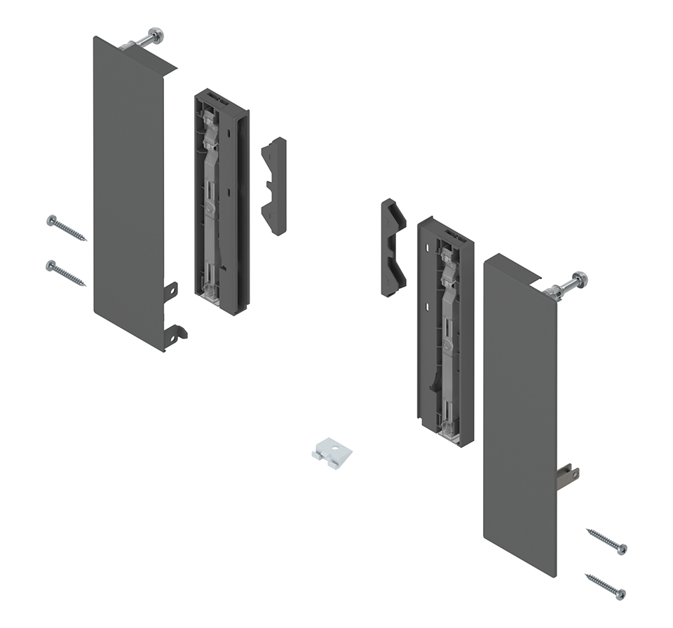 K-BLUM Merivobox, zásuvka E boxcap 500mm/70kg, tmavě šedá OG, vnitřní, sklo