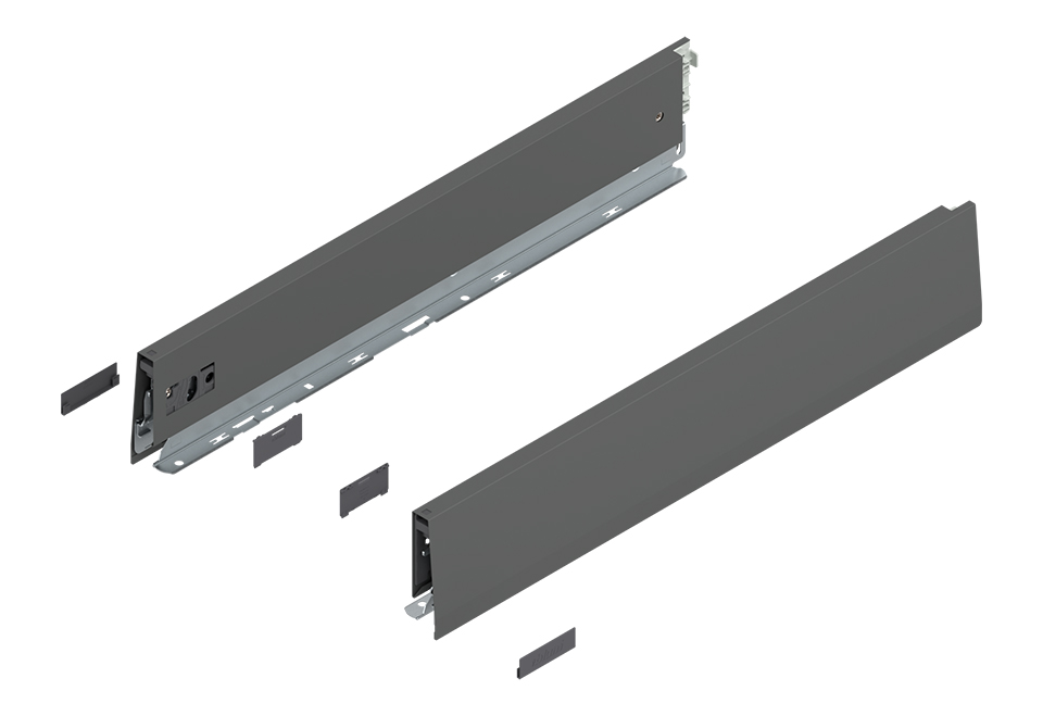 K-BLUM Merivobox, zásuvka E boxcap 500mm/70kg, tmavě šedá OG, vnitřní, sklo